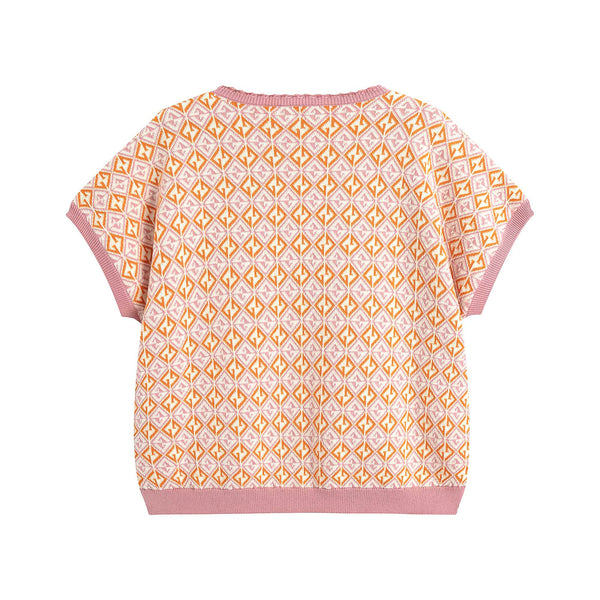 Girls Pink GG Knit T-Shirt