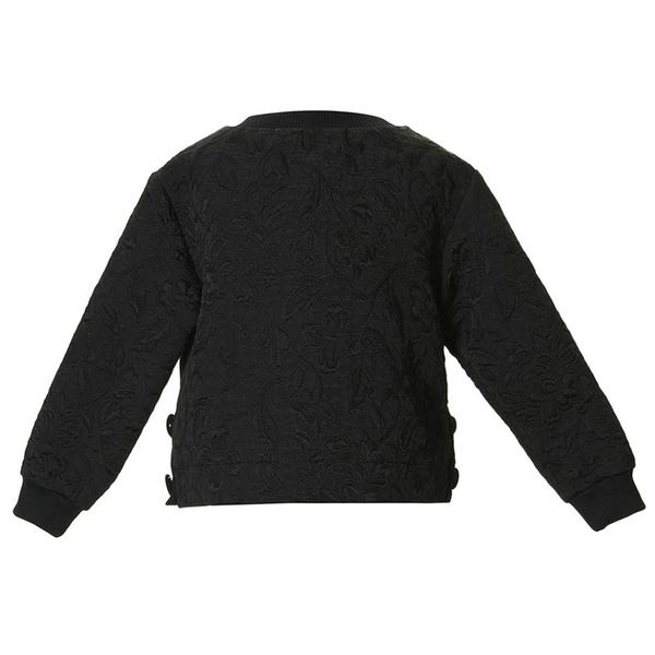 Girls Black Family Printed Trims Sweatshirt - CÉMAROSE | Children's Fashion Store - 2