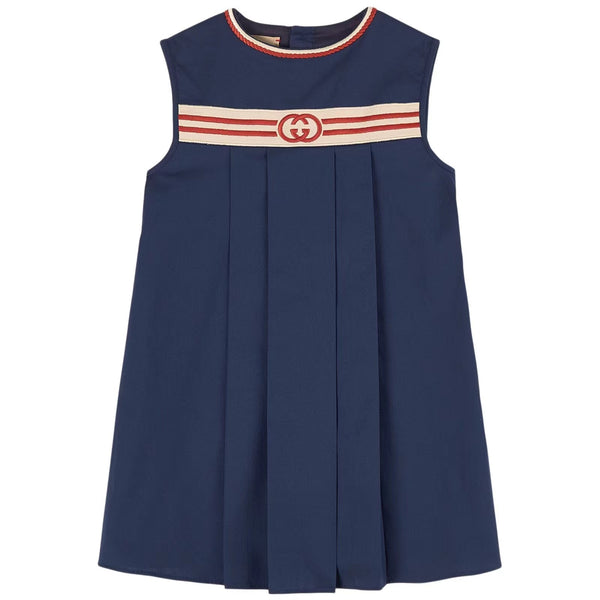 Baby Girls Navy Blue Logo Dress