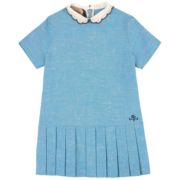 Baby Girls Blue Printed Dress