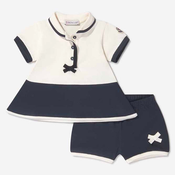 Baby Girls Navy Cotton Dress Set