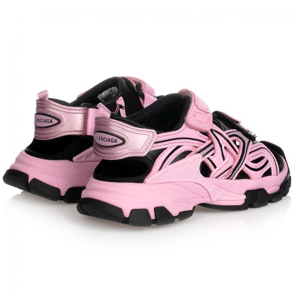 Girls Pink & Black Sandals
