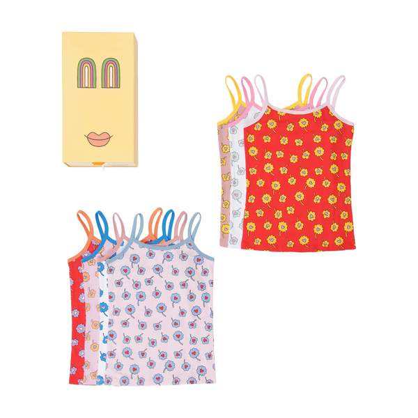 Girls Multicolor Cotton Vest Set (7 Pack)