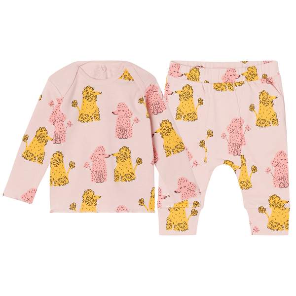 Baby Boys Pink Poodles Cotton Set