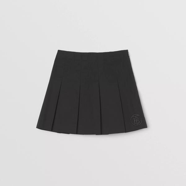 Girls Black Logo Cotton Skirt