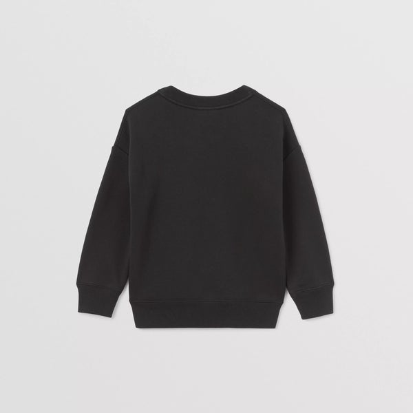 Boys & Girls Black Printed Cotton Sweatshirt