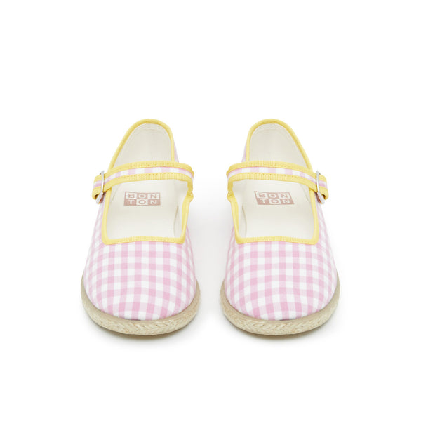 Girls Pink Check Shoes