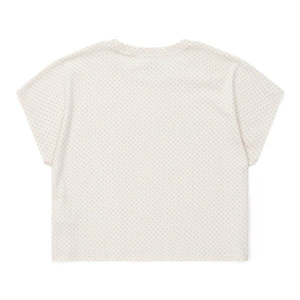 Girls White Dots Cotton T-Shirt
