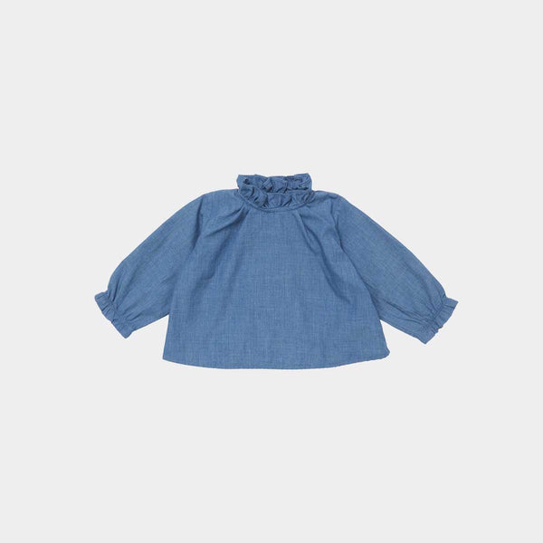 Baby Girls Blue Cotton Shirt