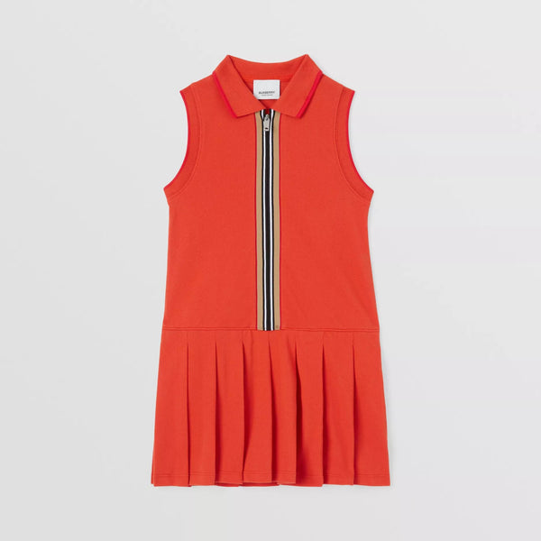 Girls Red Cotton Polo Dress