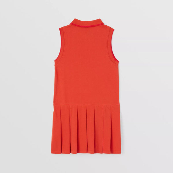 Girls Red Cotton Polo Dress