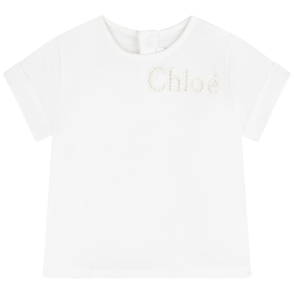 Baby Girls White Logo T-Shirt
