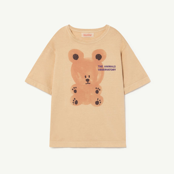Boys & Girls Brown Bear Printed Cotton T-Shirt
