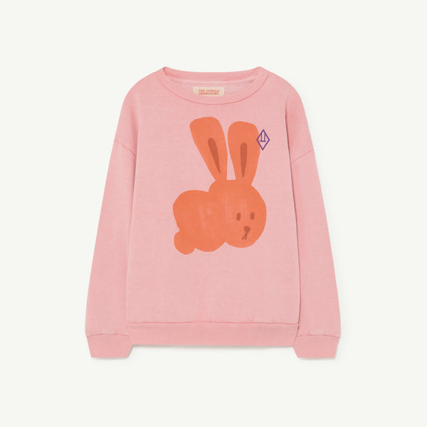 Boys & Girls Pink Rabbit Printed Cotton Sweatshirt