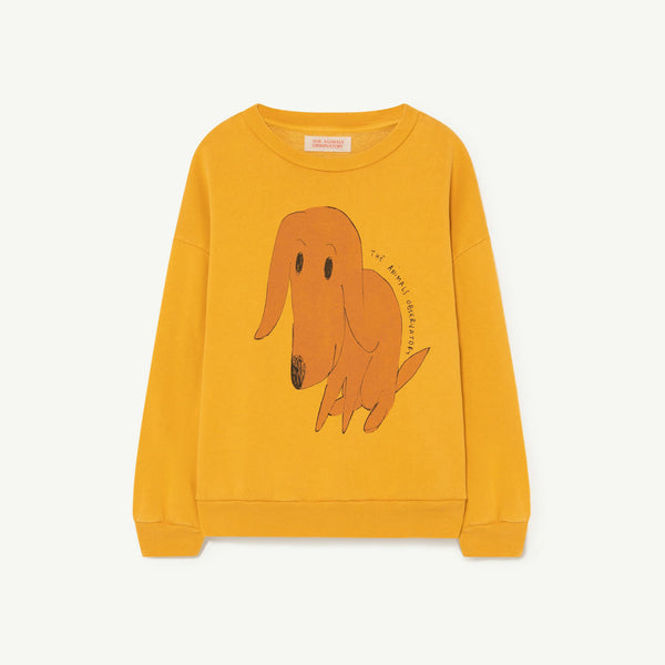 Boys & Girls Yellow Dog Printed Cotton Sweatshirt