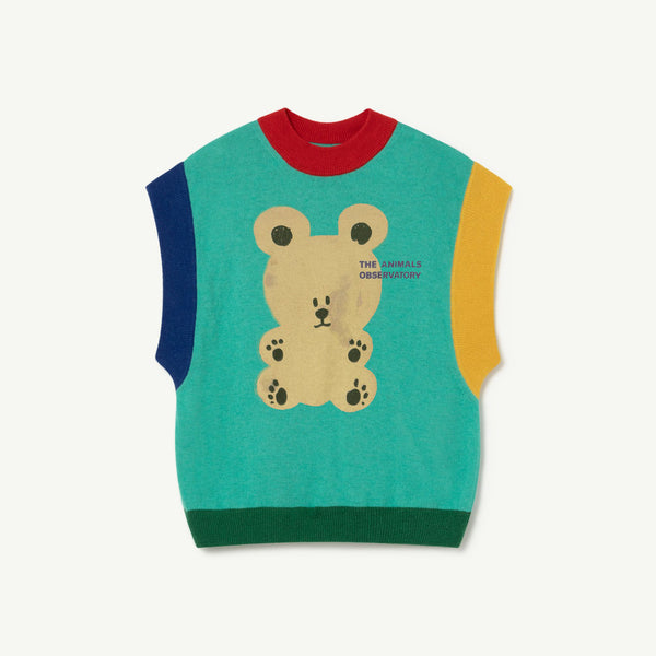 Boys & Girls Green Bear Knit Vest
