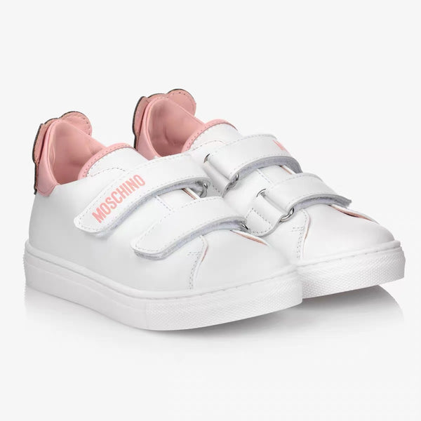 Girls White Teddy Sneakers