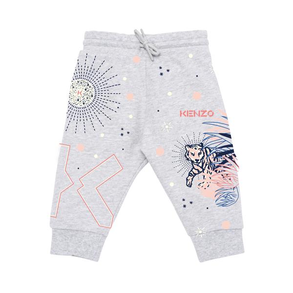 Baby Girls Grey Printing Cotton Trousers