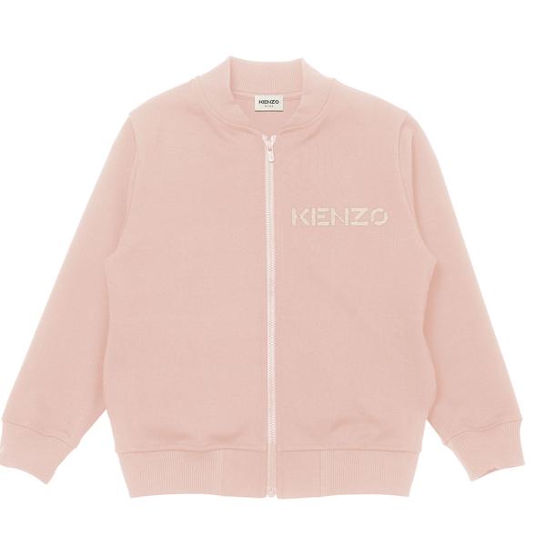 Girls Pink Logo Zip-Up Top