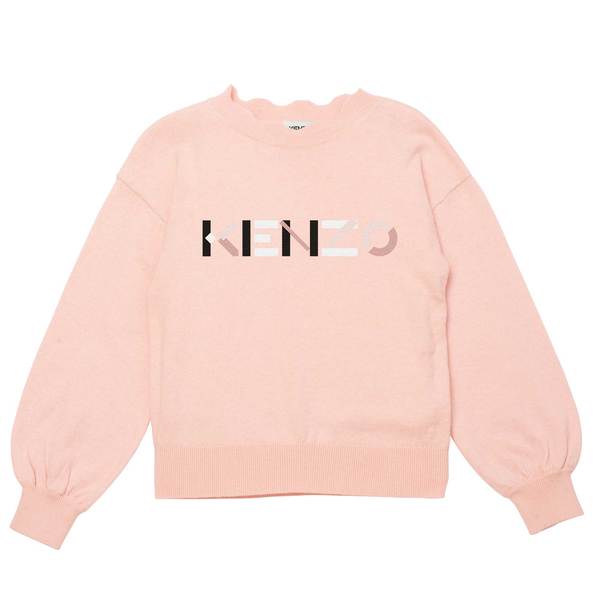 Girls Pink Logo Knit Sweater