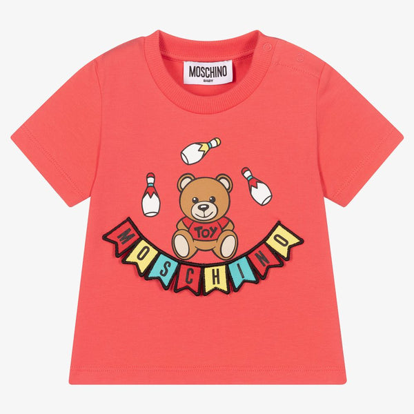 Baby Boys & Girls Pink Bear Cotton T-Shirts