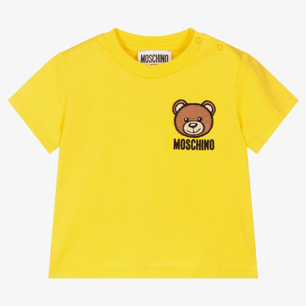 Baby Boys & Girls Yellow Cotton T-Shirt